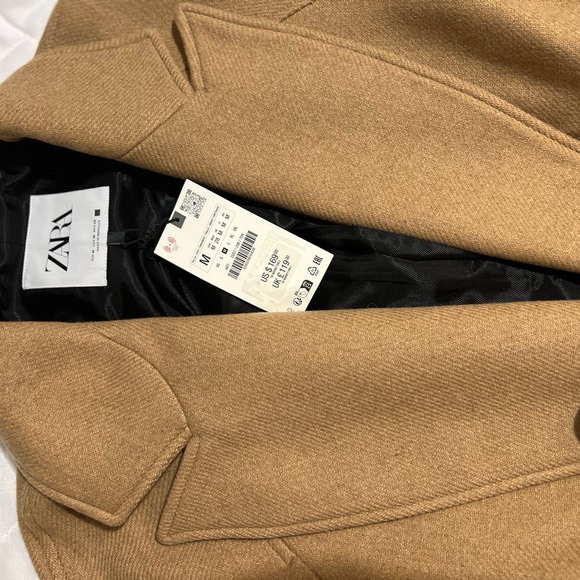 ZARA LONG BELTED WOOL BLEND COAT - Picture 15 of 15